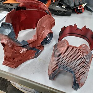 Locus helmet keyed up for its coating of h8gh build primer