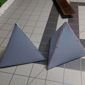 My girlfriend and I both made a tetrahedron.