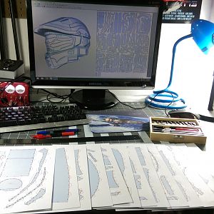 13 pages of tracing and pre-scoring for my first Mk vii helmet build.
Ow ow ow....
