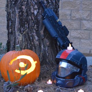 Nice little photo of my helmet with pumpkins